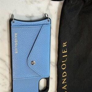 Bandolier Donna Side Slot iPhone XS/X Case - Cerulean/Silver